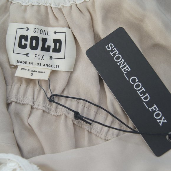 Stone Cold Fox Neutrals Silk Long Dress Size Label 3 - USA 6 Penelope NWT - Picture 13 of 16